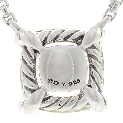 David Yurman Sterling Silver Diamond Prasiolite 9mm Petite Chatelaine Pendant Necklace 4 of 5