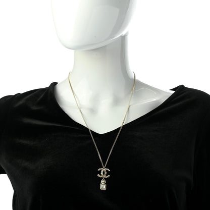 Chanel Crystal Pearl CC Necklace Pearly White Gold 2 of 5