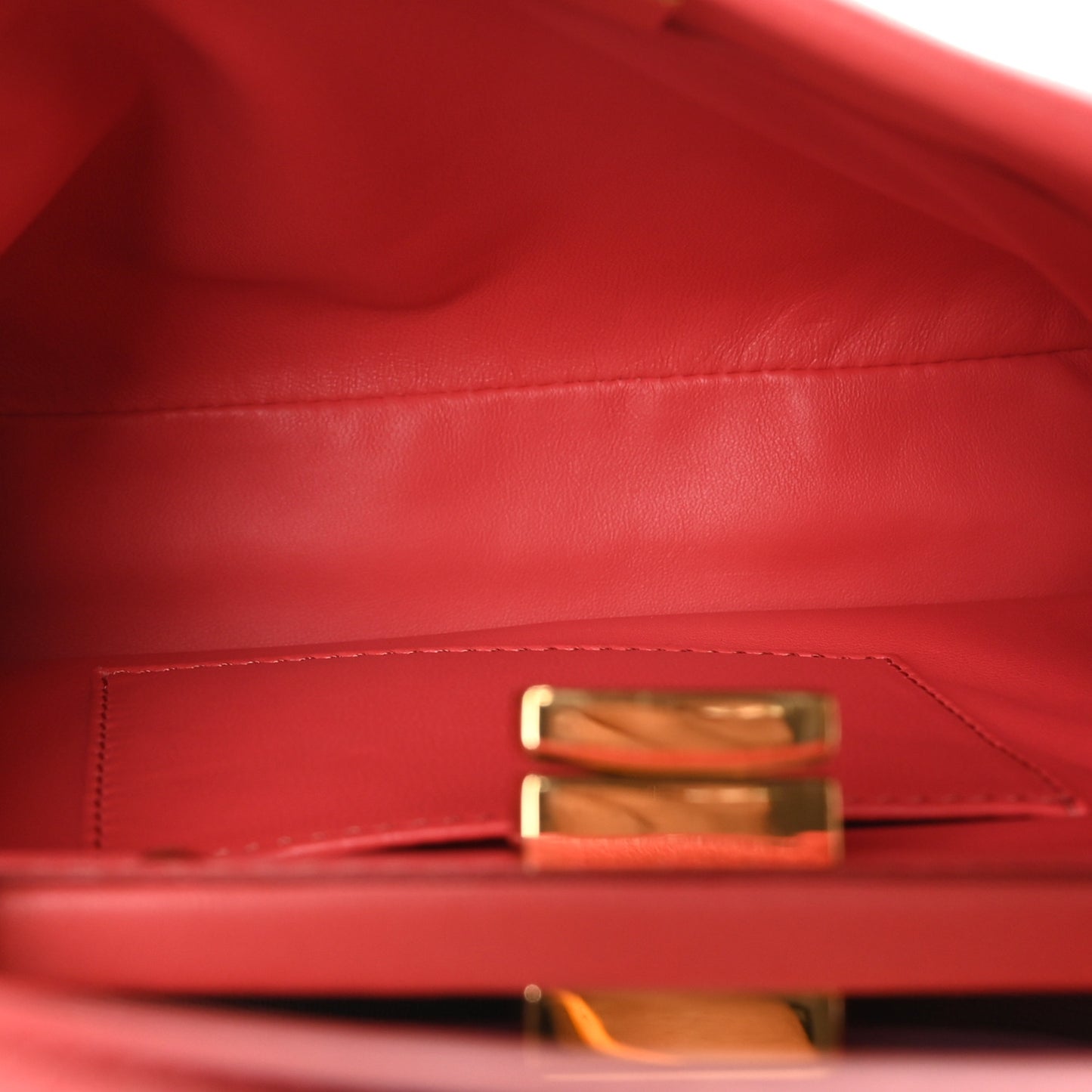 Nappa Stacked Bar Mini Peekaboo Iconic Satchel Lampone