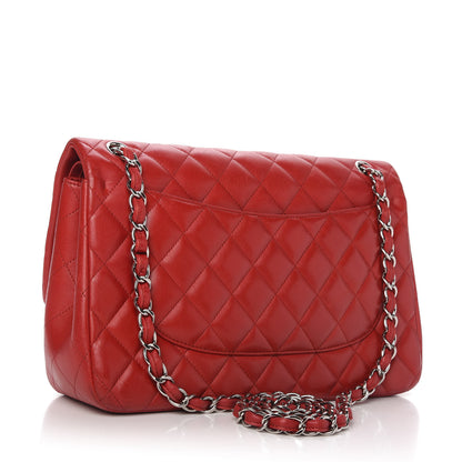 Chanel Lambskin Quilted Jumbo Double Flap Red 3 of 10
