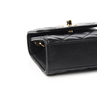 Chanel Lambskin Quilted Mini Trendy CC Chain Wallet Black 7 of 9