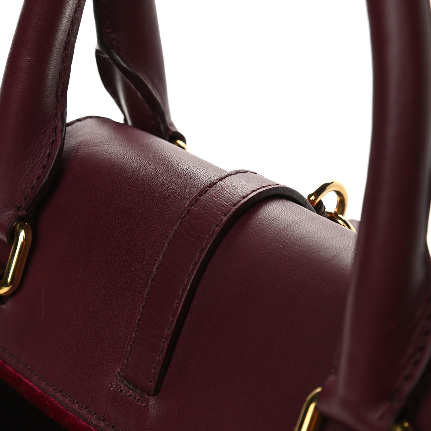 Calfskin Velvet Large Milverton Satchel Elderberry