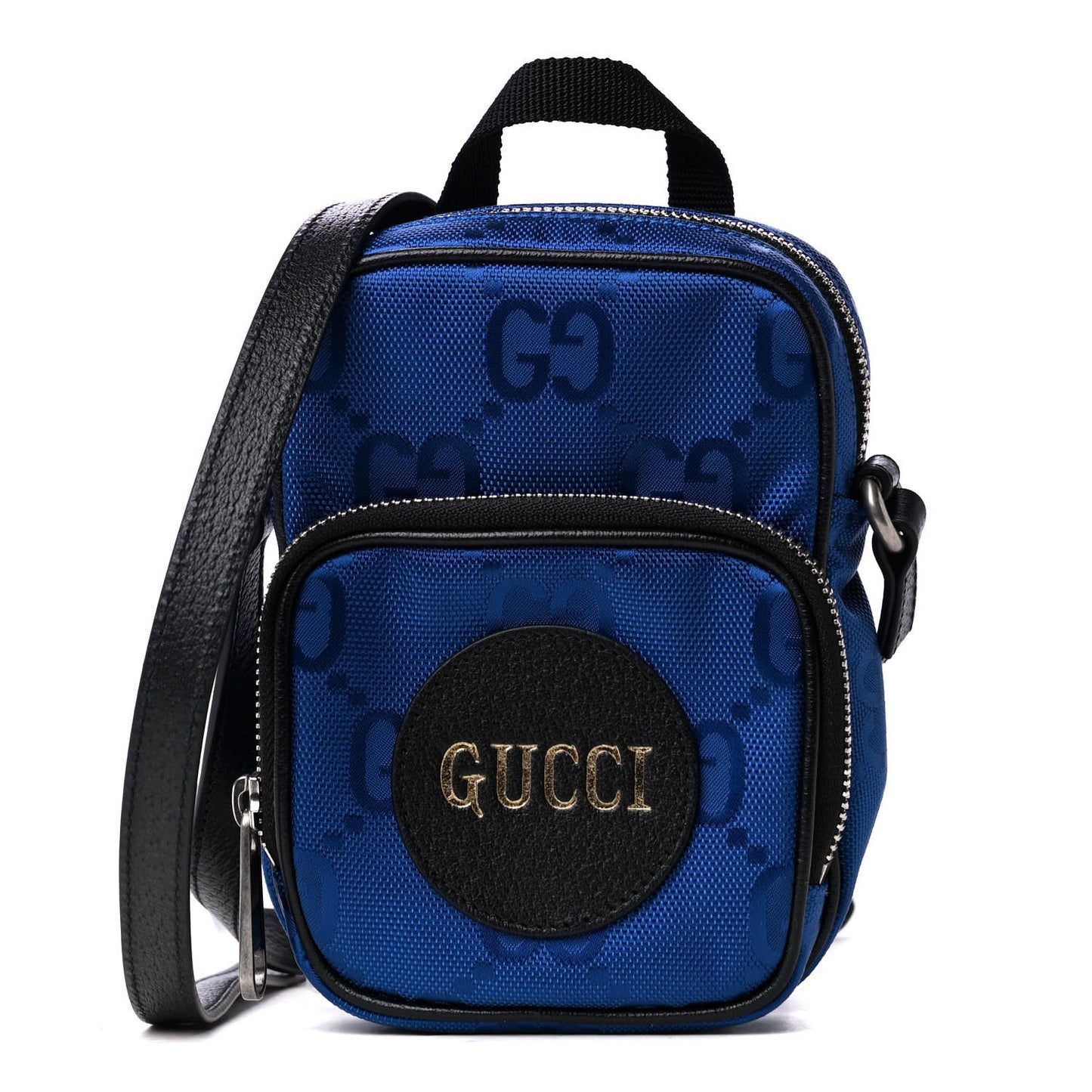 Econyl Nylon Monogram Off The Grid Shoulder Bag Guilted Blue Black