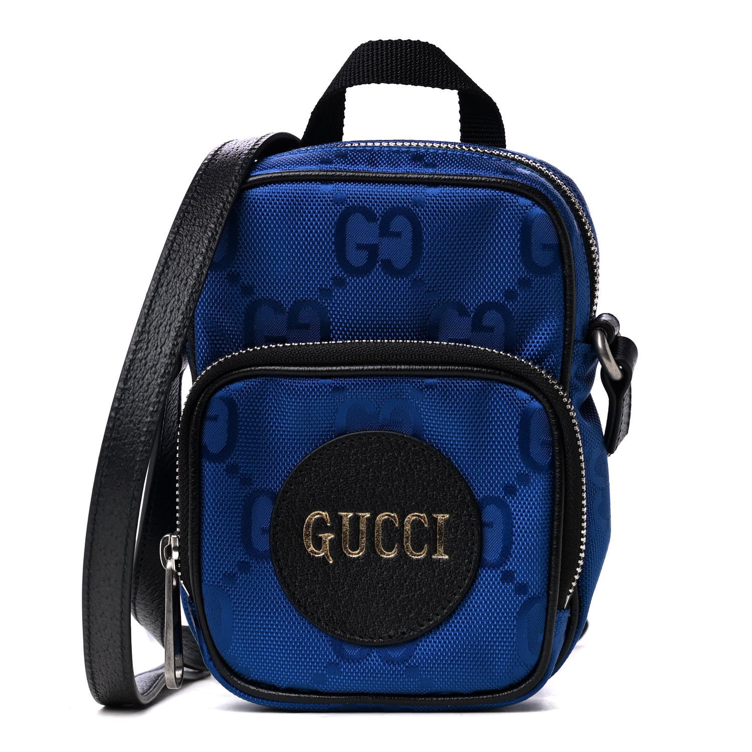 Gucci Econyl Nylon Monogram Off The Grid Shoulder Bag Guilted Blue Black 1 of 4
