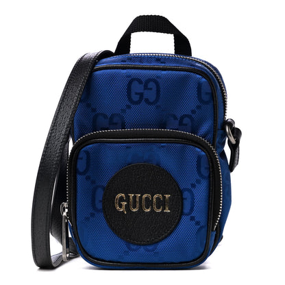 Gucci Econyl Nylon Monogram Off The Grid Shoulder Bag Guilted Blue Black 1 of 4