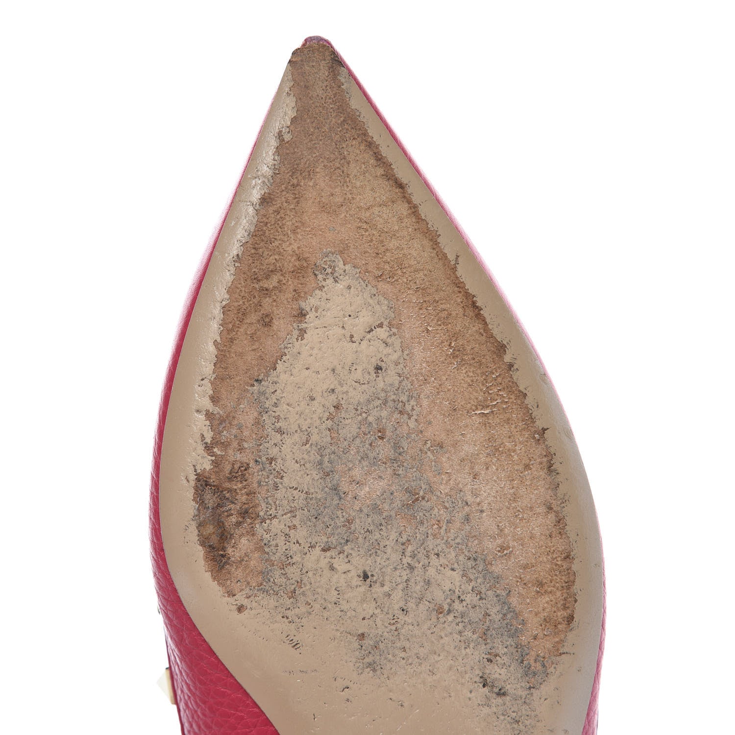 Valentino Garavani Pebble Calfskin Rockstud Cage Ballerina Flats 35.5 Deep Fuxia 12 of 13
