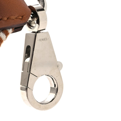 Hermes Toile Swift 50mm Sangle Cavale Shoulder Strap Ecru Beige Gold 5 of 5