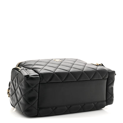 Chanel Lambskin Quilted Multi Pocket Top Handle Vanity With Chain Black 5 of 11