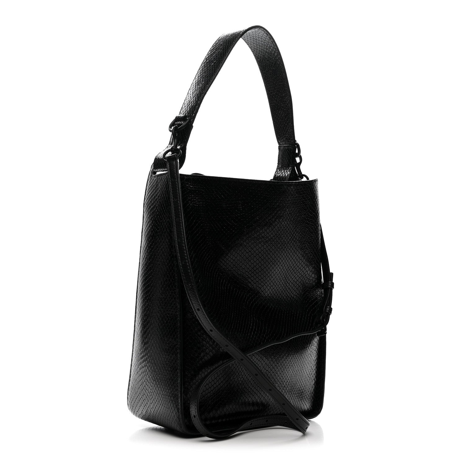 Balenciaga Extra Supple Calfskin Snakeskin Embossed Calfskin Small Tool 2.0 North-South Tote Black 4 of 12