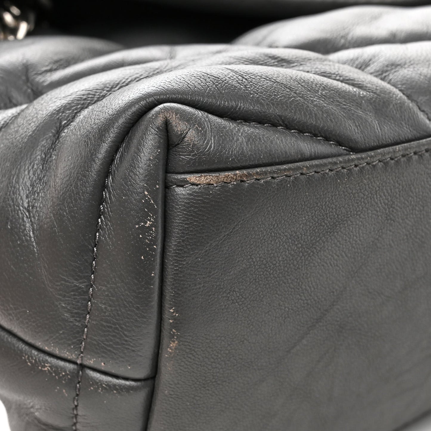 Lambskin Quilted Small Loulou Puffer Monogram Chain Satchel Concrete