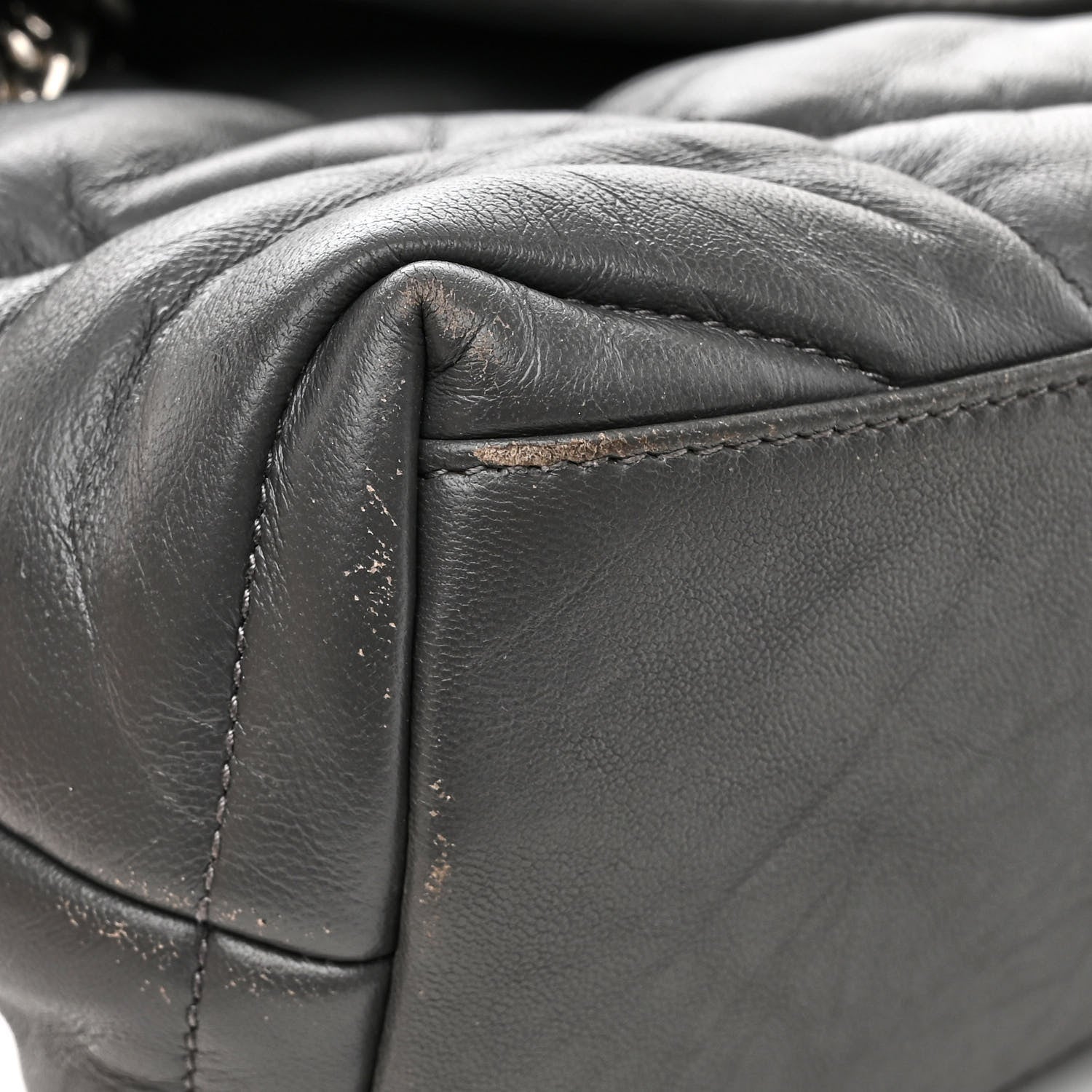 Saint Laurent Lambskin Quilted Small Loulou Puffer Monogram Chain Satchel Concrete 11 of 16