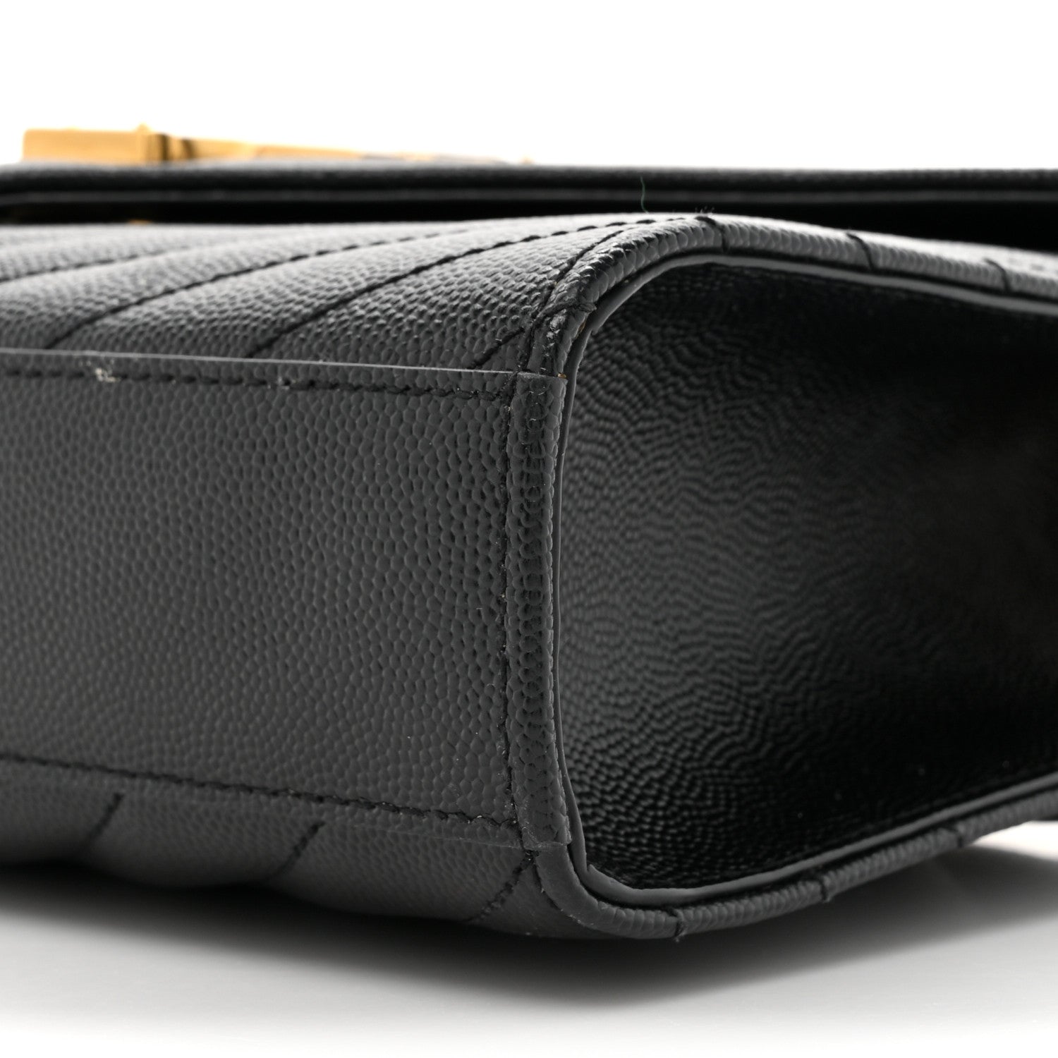 Saint Laurent Grain De Poudre Matelasse Chevron Medium Monogram Satchel Black 9 of 14