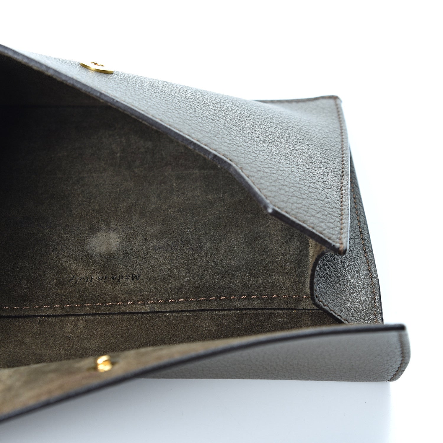 Celine Smooth Calfskin Tie Knot Companion Pouch Dark Khaki 4 of 7