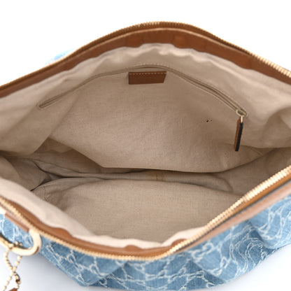 Gucci Denim Monogram Medium Sukey Hobo Blue 5 of 12