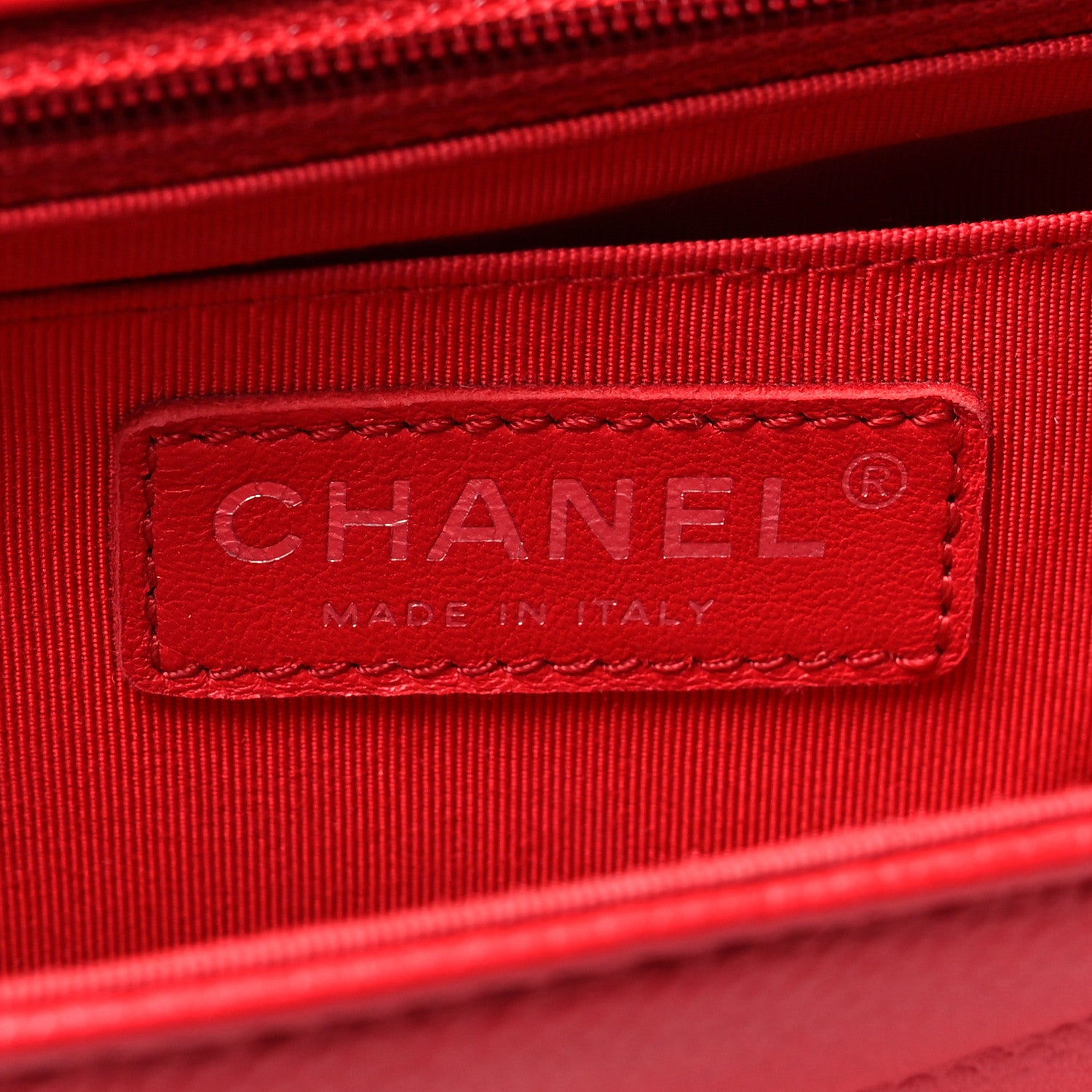 Chanel Caviar Chevron Quilted Single Flap Red 6 of 12