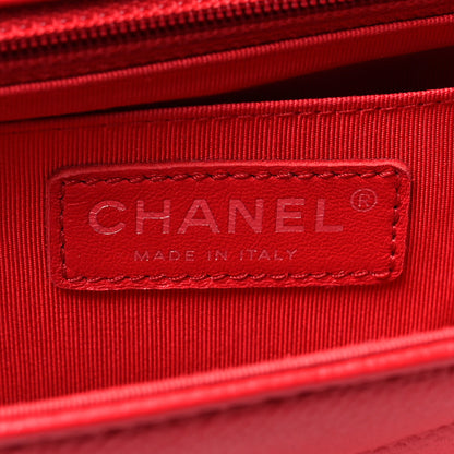 Chanel Caviar Chevron Quilted Single Flap Red 6 of 12