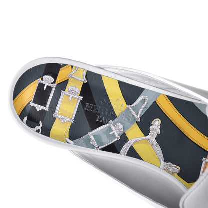Hermes Supple Calfskin Catena Mules 37.5 White 7 of 9
