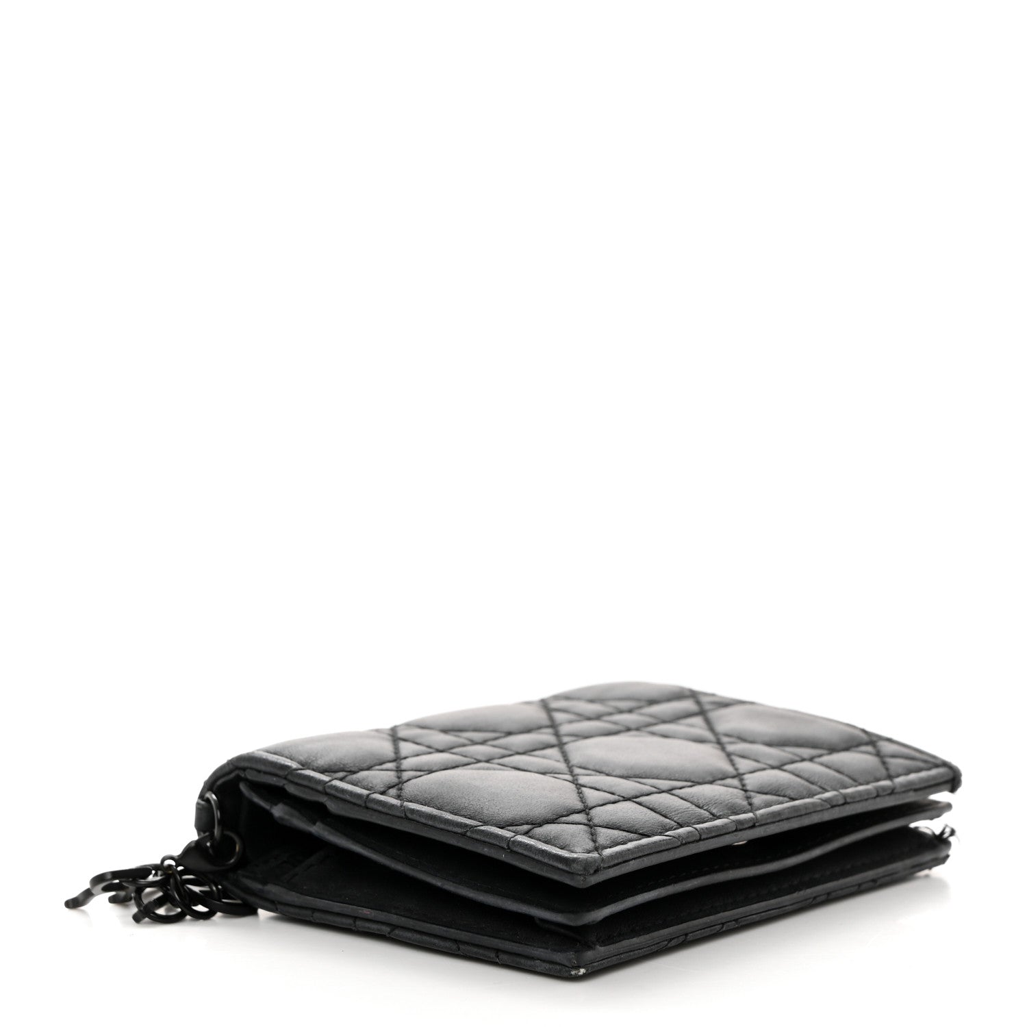Christian Dior Ultra Matte Calfskin Small Lady Dior Flap Card Holder Black 4 of 8