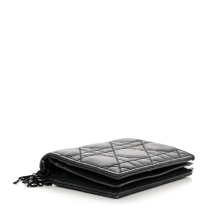 Christian Dior Ultra Matte Calfskin Small Lady Dior Flap Card Holder Black 4 of 8