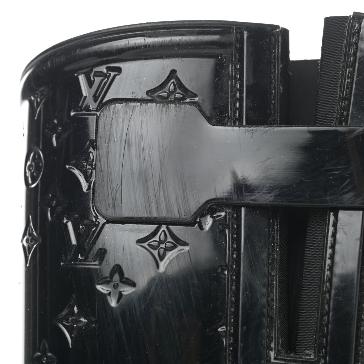 Rubber Embossed Monogram Drops High Boots 36 Black