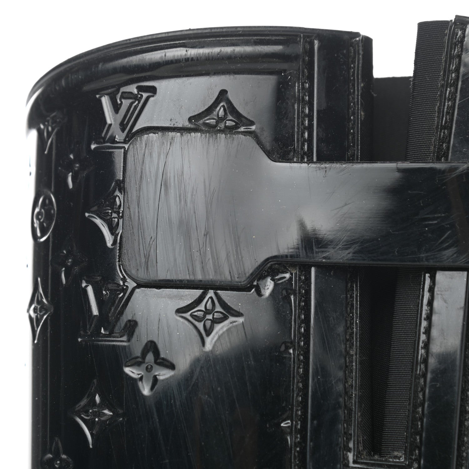 Louis Vuitton Rubber Embossed Monogram Drops High Boots 36 Black 8 of 12
