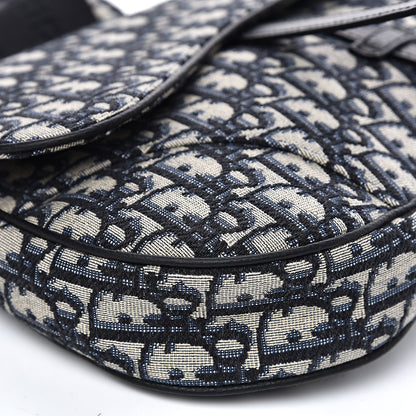 Christian Dior Oblique Mens Saddle Bag Blue 9 of 10