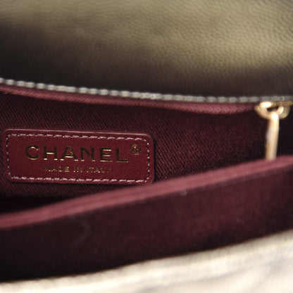 Chanel Metallic Caviar Quilted Mini Coco Handle Flap Silver 6 of 10