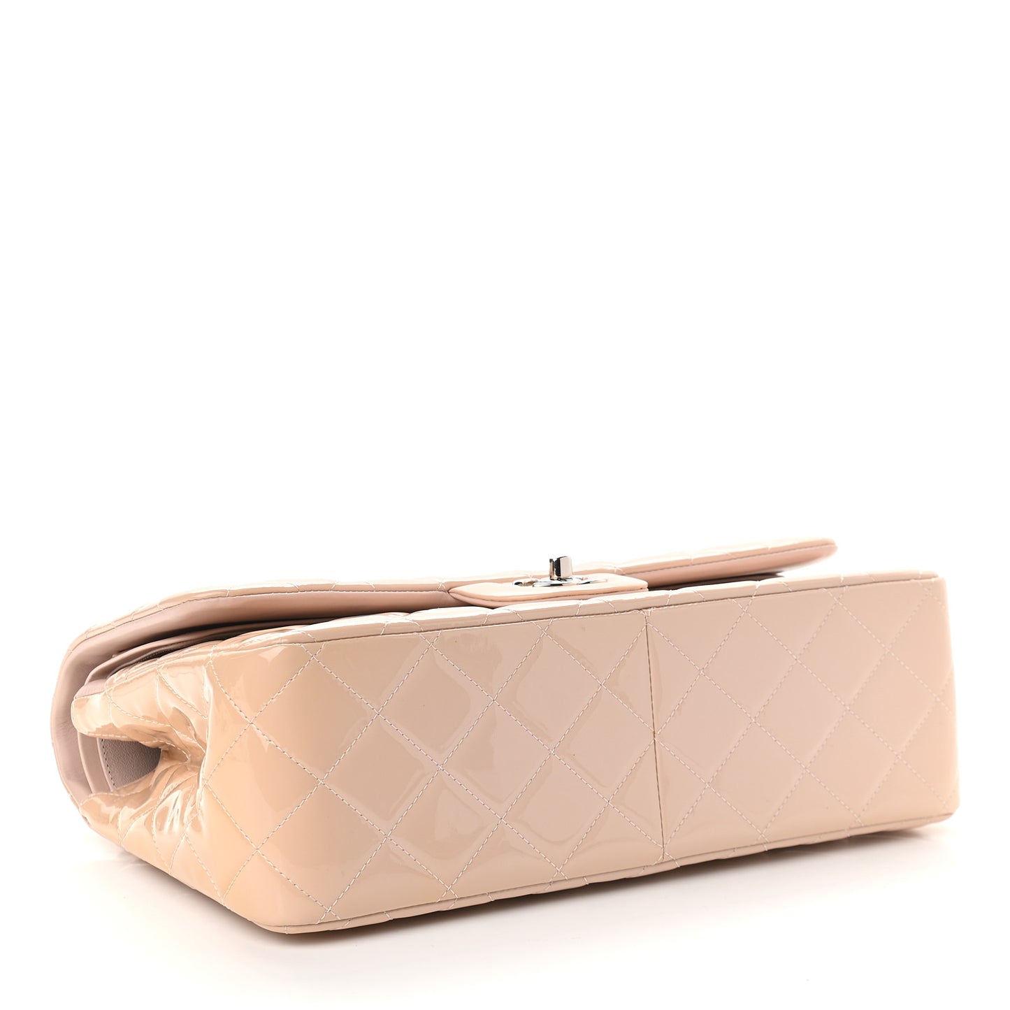 Patent Quilted Jumbo Double Flap Light Pink