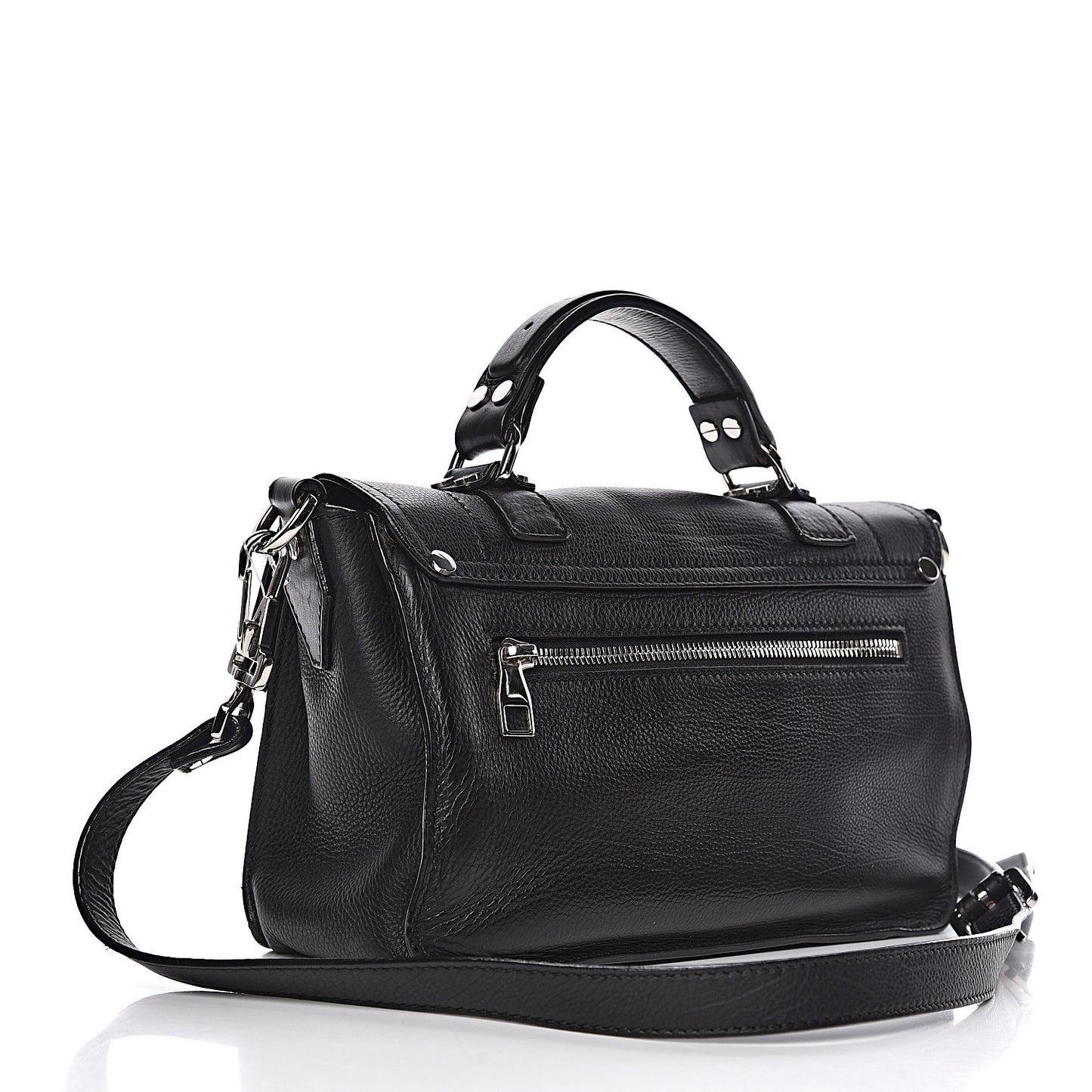 Grained Calfskin Tiny PS1 Satchel Black