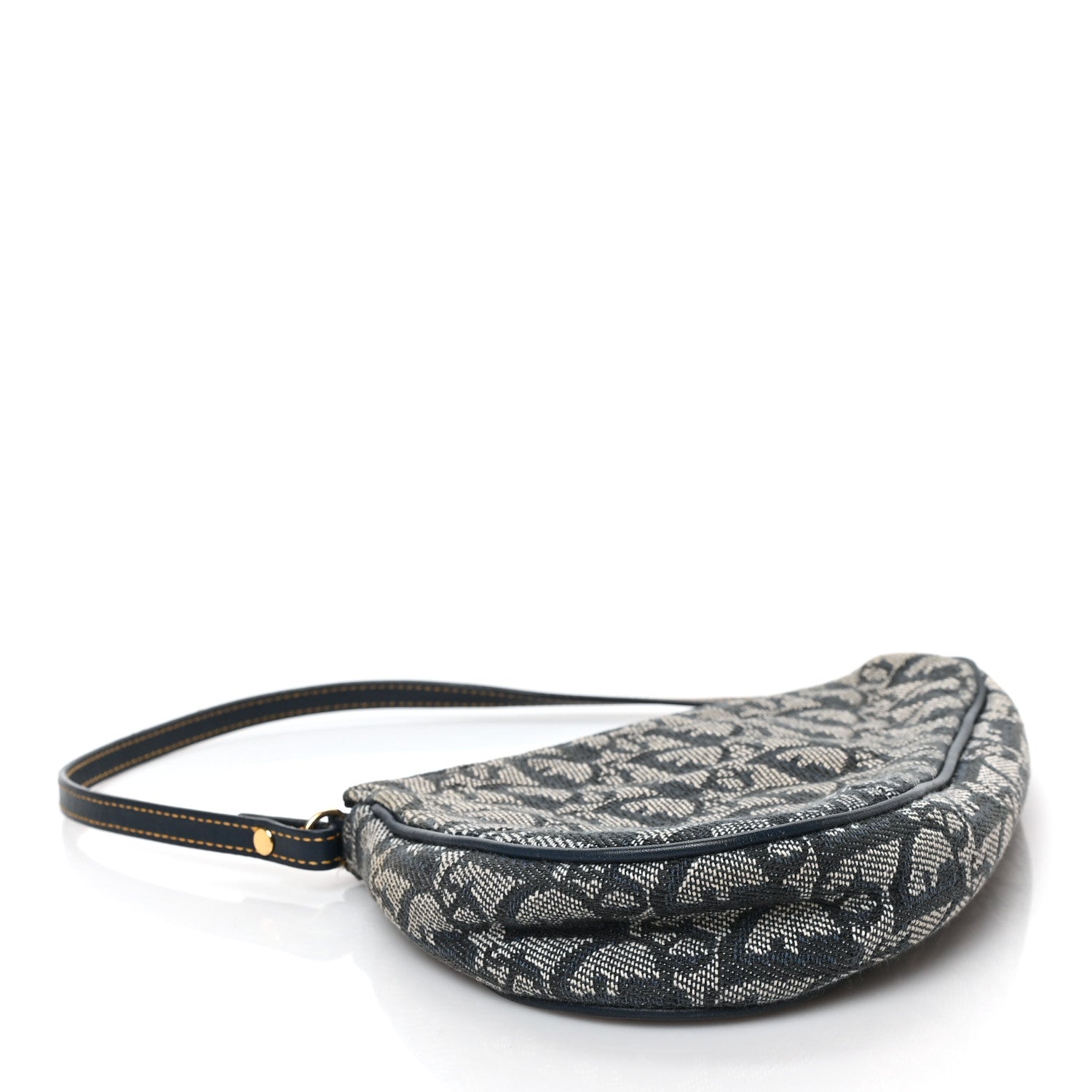 Christian Dior Monogram Mini Saddle Pochette Navy 4 of 8