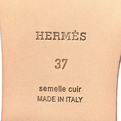 Hermes Calfskin Oran Sandals 37 Bleu Zanzibar 6 of 8