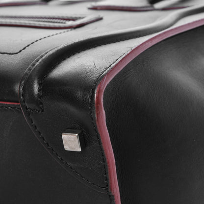 Celine Smooth Calfskin Mini Luggage Black Pink Trim 14 of 17