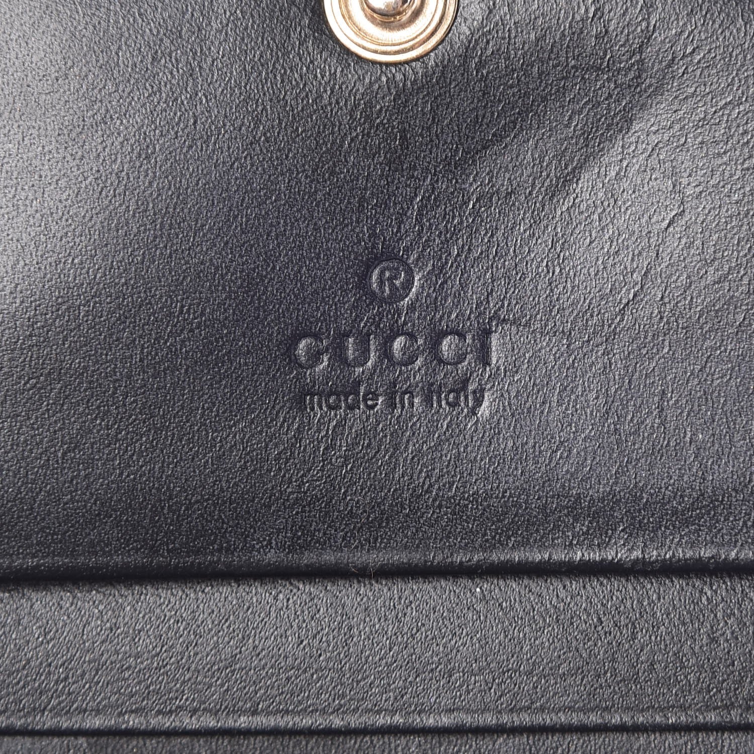 Gucci Guccissima Signature Bowy Card Case Wallet Black 6 of 11