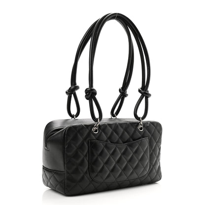 Chanel Calfskin Quilted Large Cambon Bowler Black 3 of 11