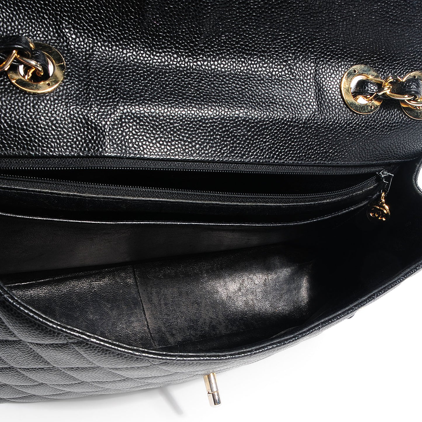 Caviar Jumbo Single Flap Black