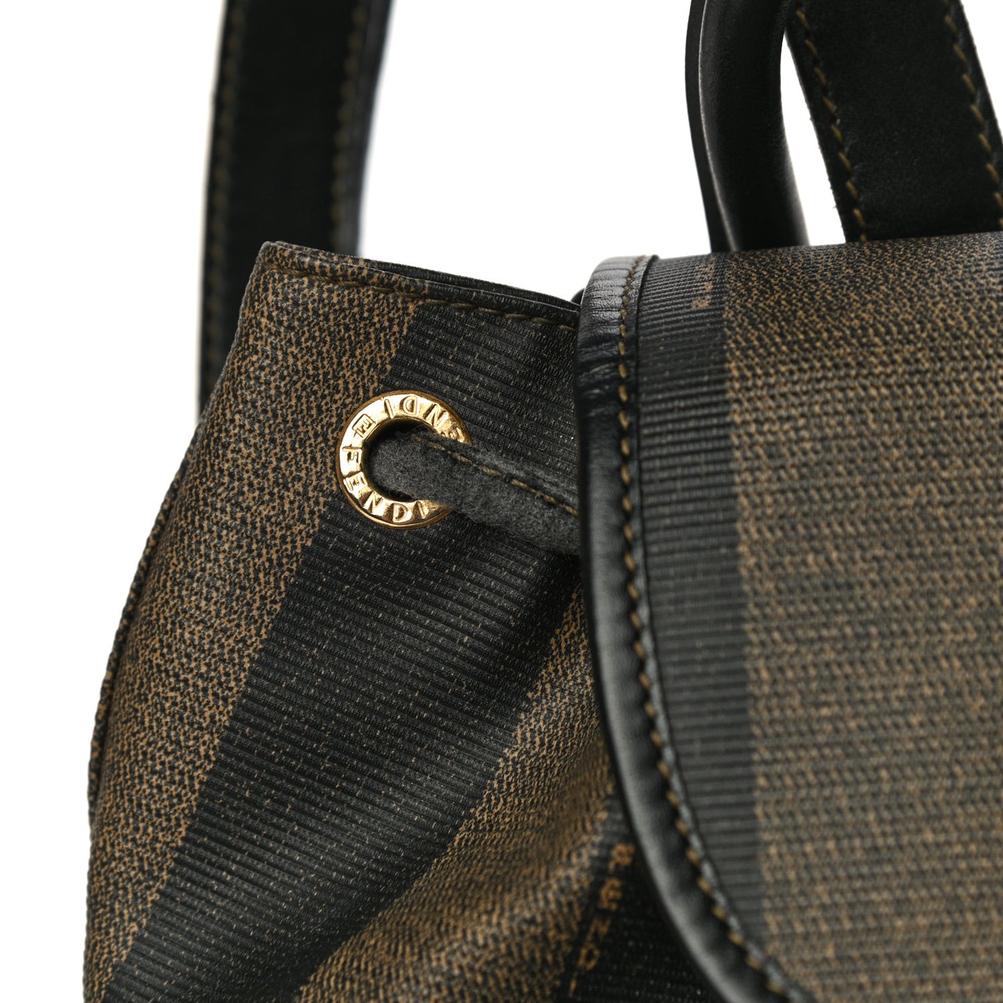 Coated Canvas Pequin Drawstring Backpack Tobacco
