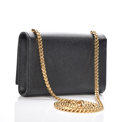 Saint Laurent Grain De Poudre Small Monogram Kate Satchel Black 3 of 6