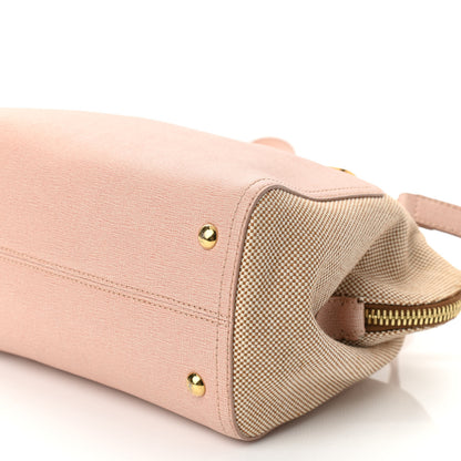 Fendi Vitello Elite Canvas Small Chameleon Tote Beige Cipria 10 of 12