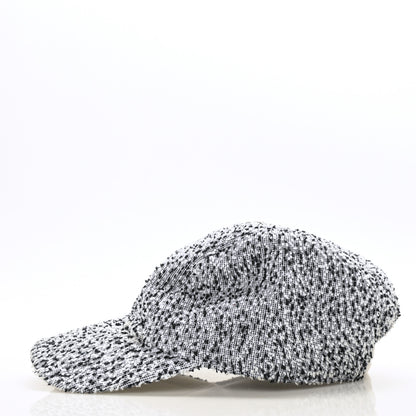 Chanel Tweed CC Cap Hat M Black White 3 of 7