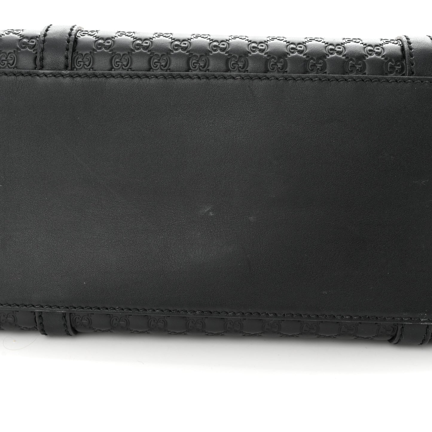 Soft Microguccissima Small Zippered Satchel Black