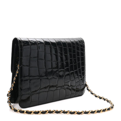 Chanel Shiny Crocodile Medium Single Flap Black 2 of 10