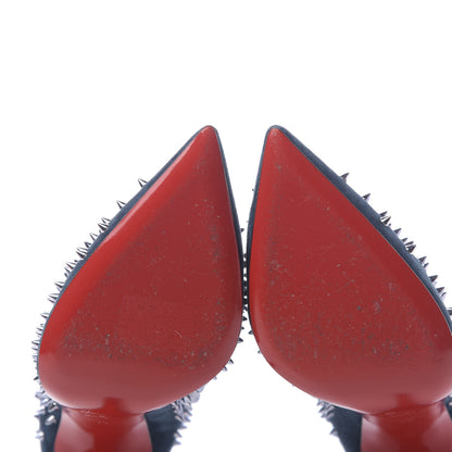 Christian Louboutin Veau Velours Studded Escarpic 100 Pumps 38 Quartz Petrol 6 of 8