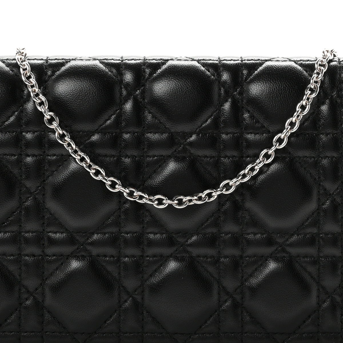 Lambskin Cannage Lady Dior Convertible Clutch Black