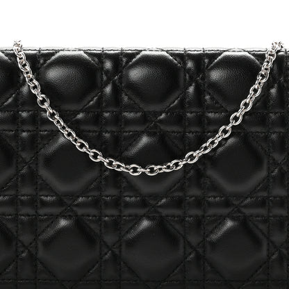 Christian Dior Lambskin Cannage Lady Dior Convertible Clutch Black 7 of 9