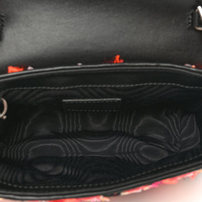 Gucci Tweed Calfskin Check Poule Super Mini GG Marmont Shoulder Bag Pink Petroleum Multicolor Black 5 of 11