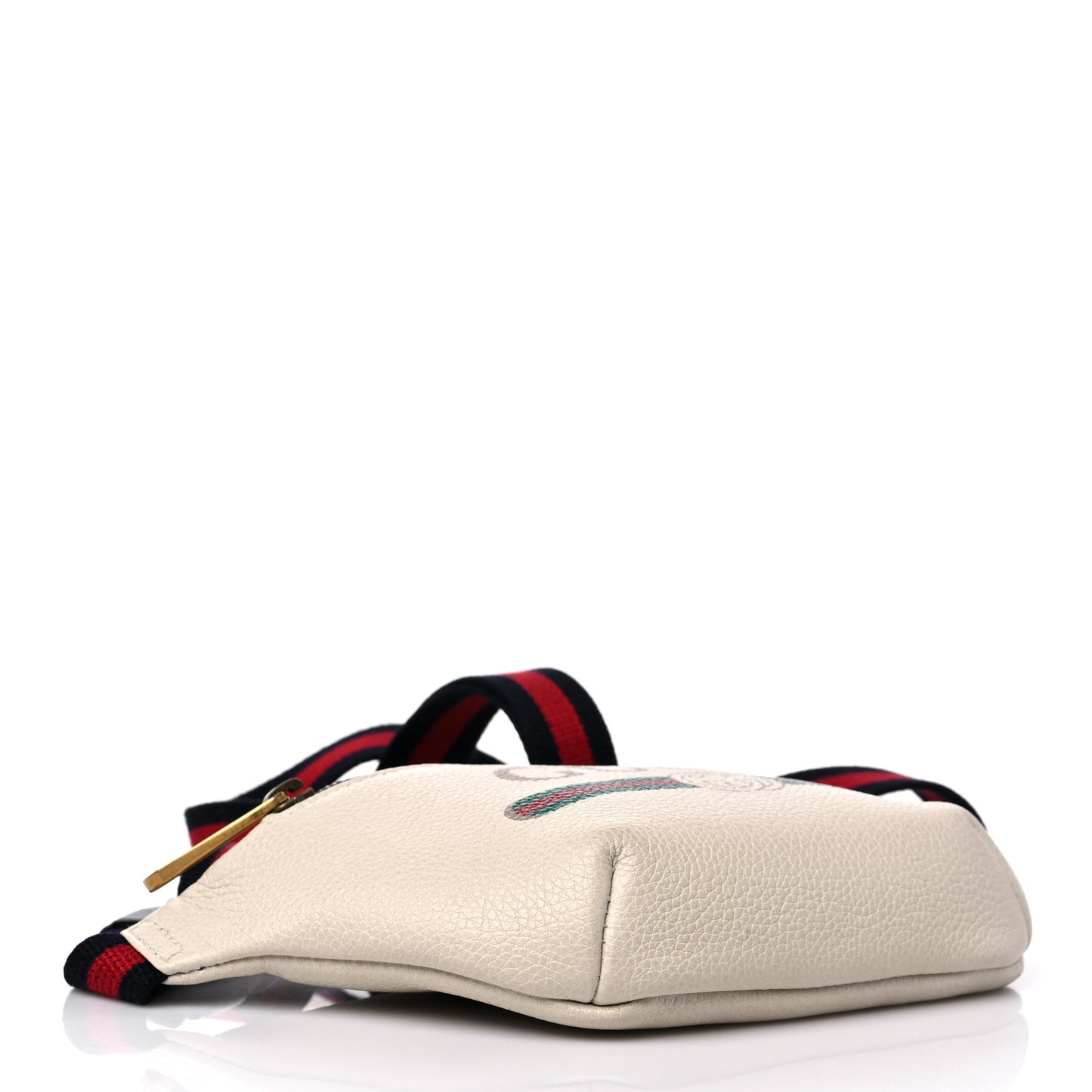 Grained Calfskin Small Logo Belt Bag White
