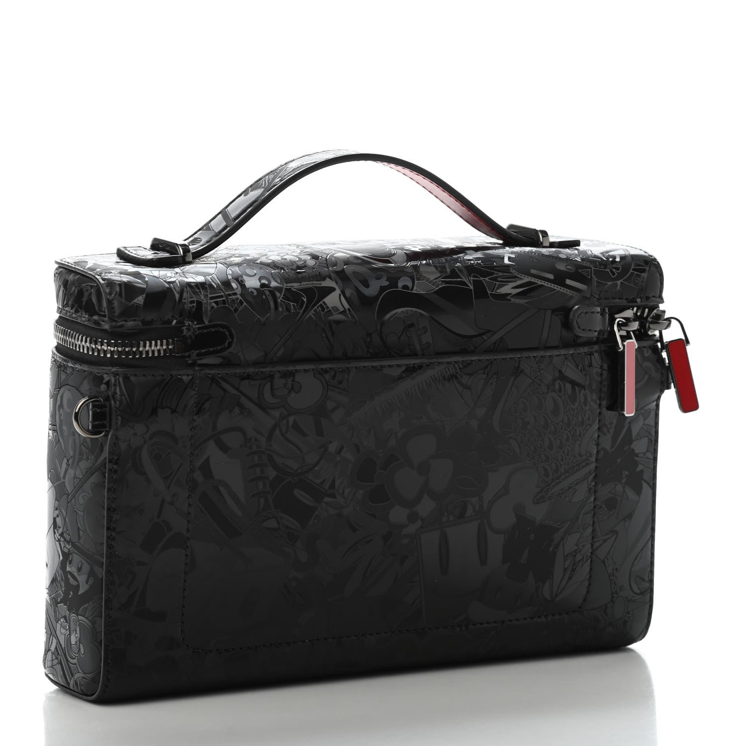 Christian Louboutin Superloubi Fabric Kypipouch Top Handle Pouch Black 2 of 5