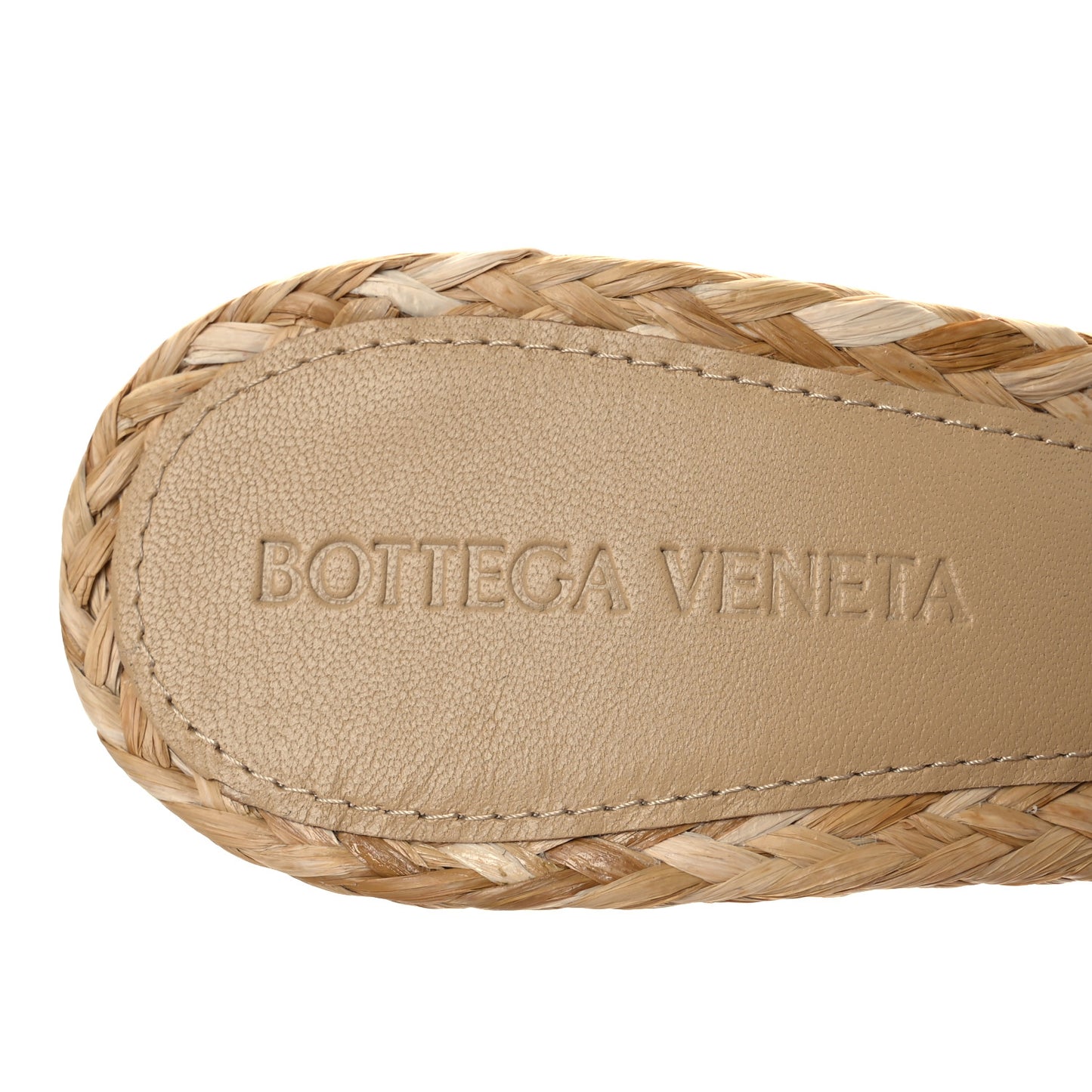 Raffia Twisted Intrecciato Stretch Mule Sandals 36 Macadamia