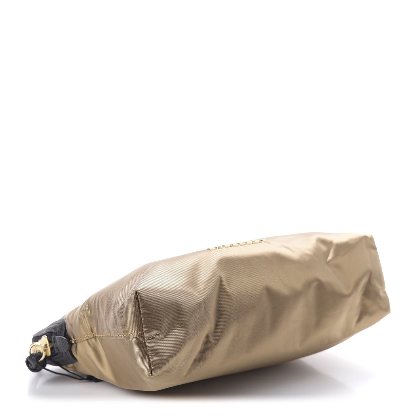 Nylon Large Border Pouch Gold Black