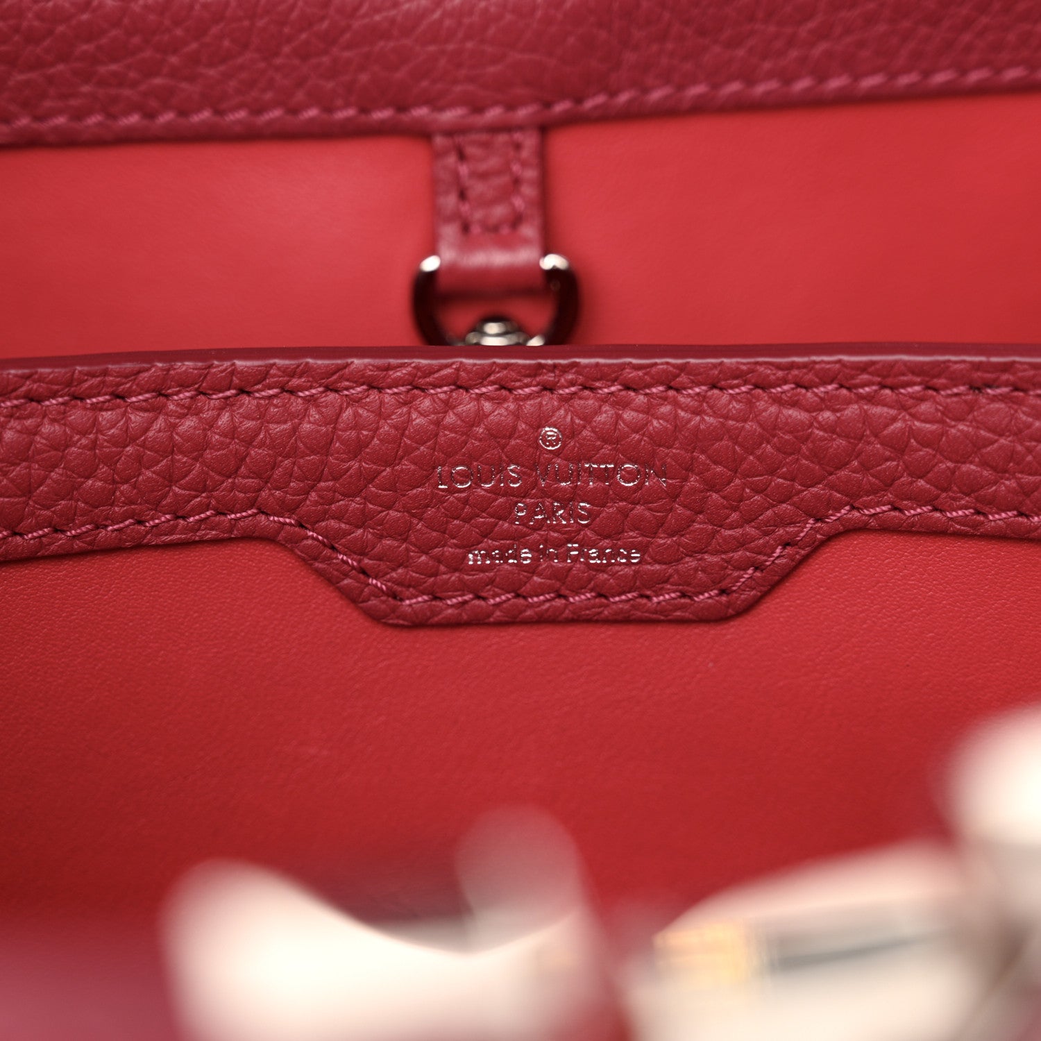 Louis Vuitton Taurillon Flowers Capucines PM Fuchsia 6 of 9